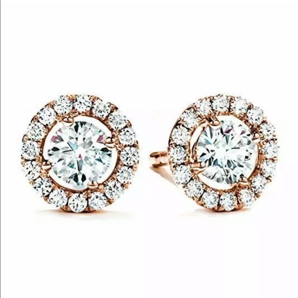 18K Rose Gold Plated Swarovski Crystals Earrings - Picture 6 of 7